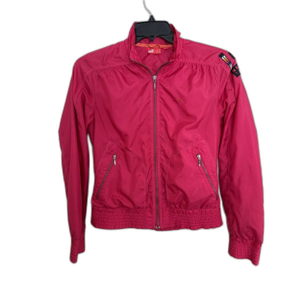 PUMA Women's Track Jacket - Hot Pink Y2K Windbreaker‎ - Size M